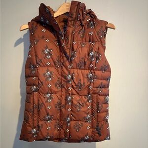 Patagonia Brown Floral Puffer Vest
